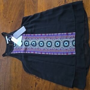 NWT Daniel Rainn Black Norberta Halter Neck Sleeveless Top Size XS